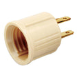 Polarized Socket Outlet Adapter - Medium Base - 660W - 125V - Ivory Finish