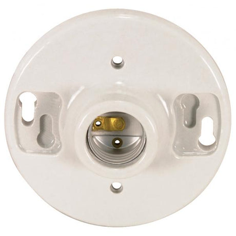 Medium base Glazed Porcelain Ceiling Receptacle - Screw Terminals - 4-3/8" Diameter - 660W - 250V