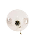 4 Terminal White Phenolic On-Off Pull Chain Ceiling Receptacle - Screw Terminals - 4-1/2" Diameter - 250W - 250V
