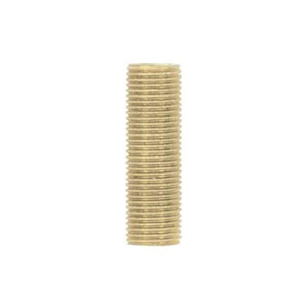 1/8 IP Steel Nipple - Yellow Zinc Plated - 5/8" Length - 3/8" Wide