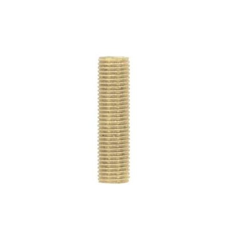 1/8 IP Steel Nipple - Yellow Zinc Plated - 1-1/4" Length - 3/8" Wide