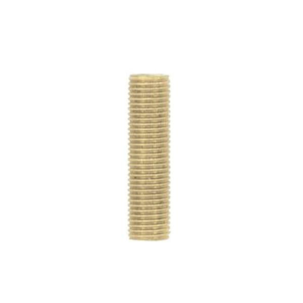 1/8 IP Steel Nipple - Yellow Zinc Plated - 1-3/4" Length - 3/8" Wide