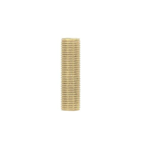 1/8 IP Steel Nipple - Yellow Zinc Plated - 3" Length - 3/8" Wide