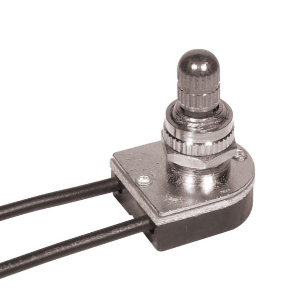 On-Off Metal Rotary Switch - 3/8" Metal Bushing - Single Circuit - 6A-125V, 3A-250V Rating - Nickel Finish