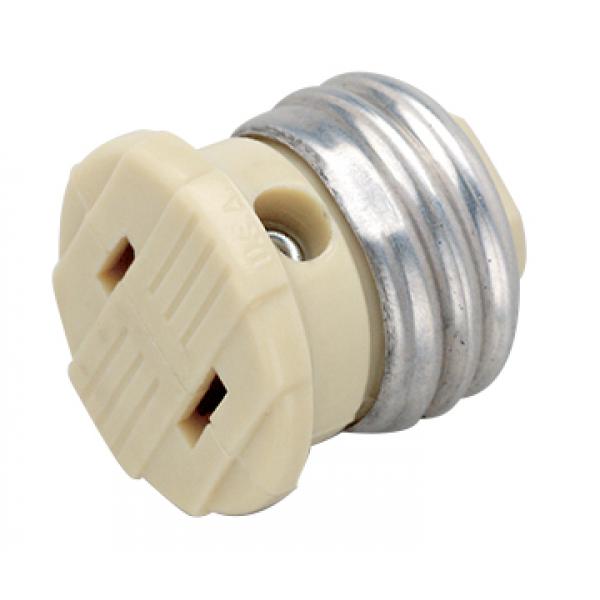 Polarized Socket Plug Adapter - Medium Base - 660W - 125V - Ivory Finish