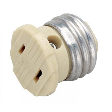 Polarized Socket Plug Adapter - Medium Base - 660W - 125V - Ivory Finish