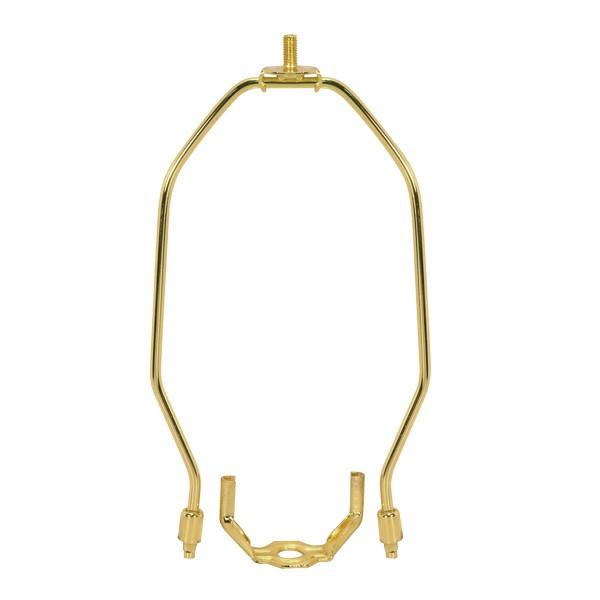 Heavy Duty Harp - Polished Brass Finish - 12-1/2" Height - 1/8 IP Saddle - 1/4-27 Thread - 125 Carton