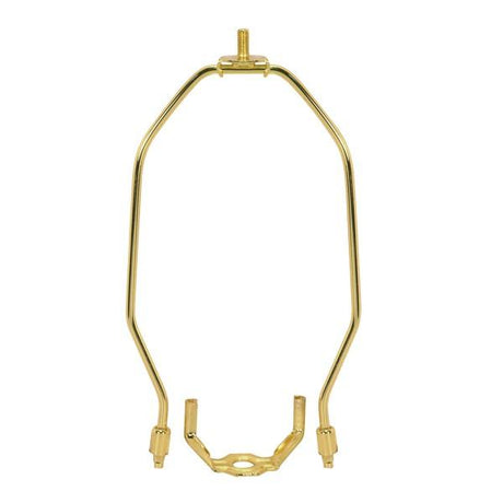 Heavy Duty Harp - Polished Brass Finish - 12-1/2" Height - 1/8 IP Saddle - 1/4-27 Thread - 125 Carton