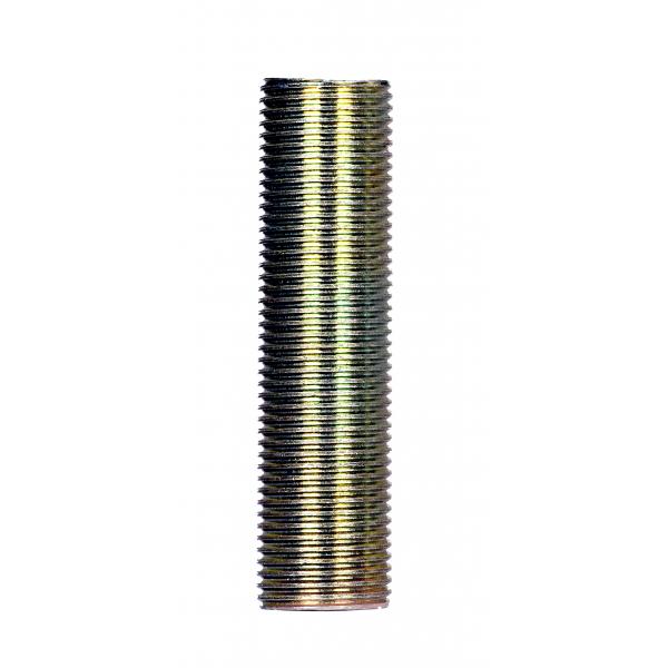3/8 IP Steel Nipple - Zinc Plated - 2-1/2" Length - 5/8" Wide