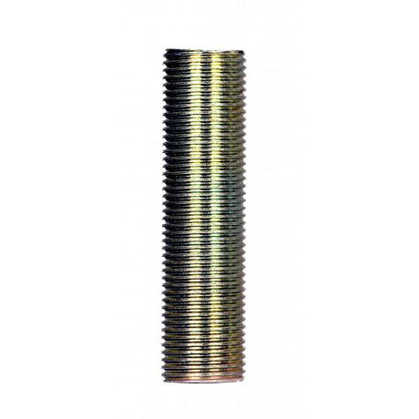 3/8 IP Steel Nipple - Zinc Plated - 2-1/2" Length - 5/8" Wide