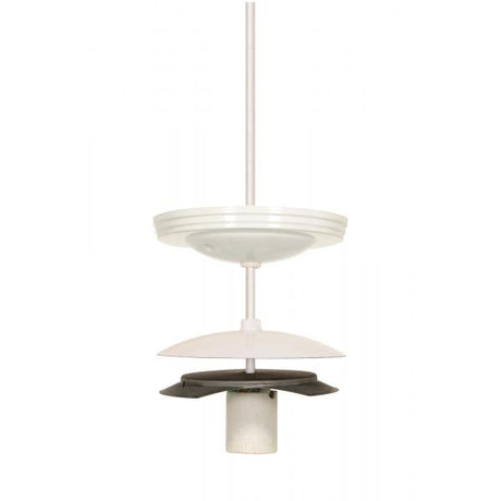 4" Neckless Ball Holder Kit - White Finish - For 3-7/8" Diameter Glass - 8 Foot 18/3 SVT - Includes Hardware