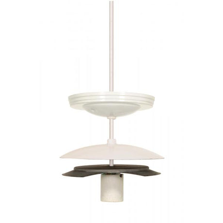 5" Neckless Ball Holder Kit - White Finish - For 5-1/4" Diameter Glass - 8 Foot 18/3 SVT - Includes Hardware