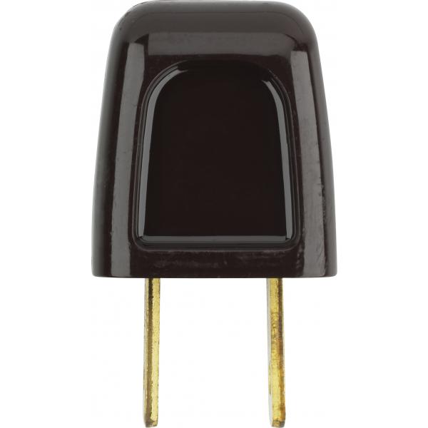 Quick Connect Plug - Non Polarized - 18/2-SPT-1 - 10A-125V - Brown Finish