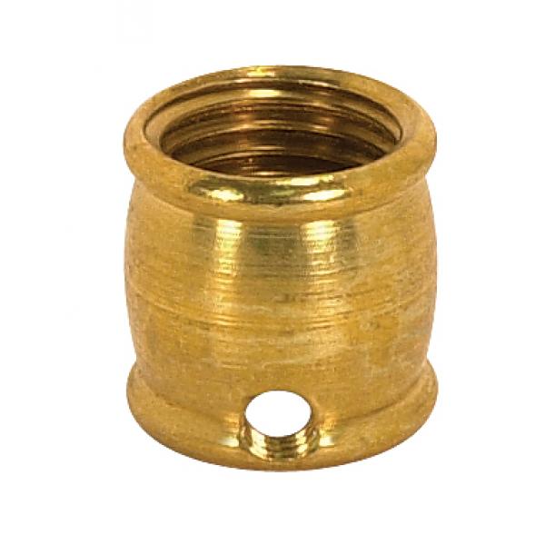 Brass Coupling - 1/2" Long - 1/4 F x 1/8 Slip - 8/32 Hole - Burnished And Lacquered