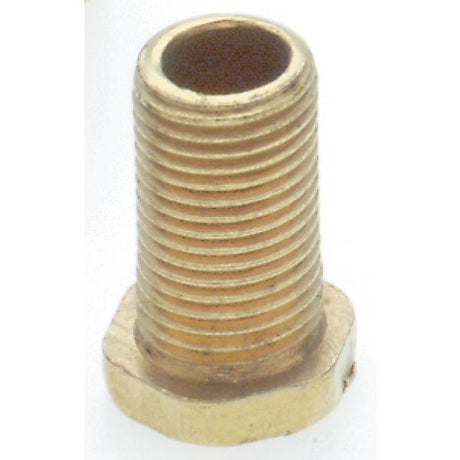 Steel Hexagon Head Nipple - Brass Plated - 1/8 IP - 5/8" x 3/4" Overall