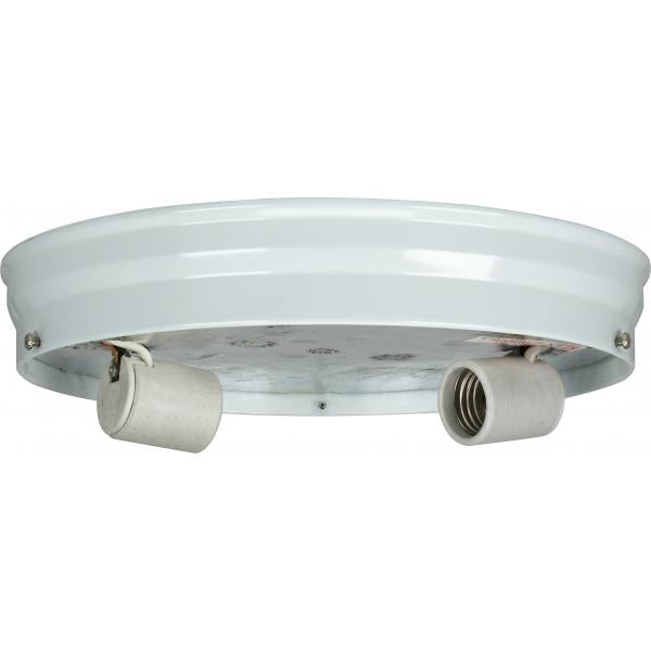 10" 2-Light Ceiling Pan - White Finish - Includes Hardware - 60W Max