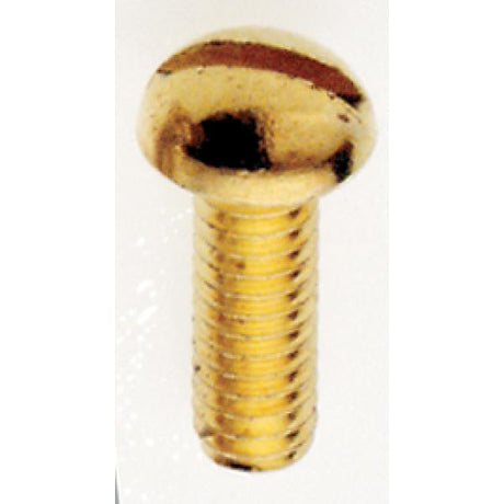 Steel Round Head Slotted Machine Screw - 8/32 - Brass Plated Finish - 1/2" Length