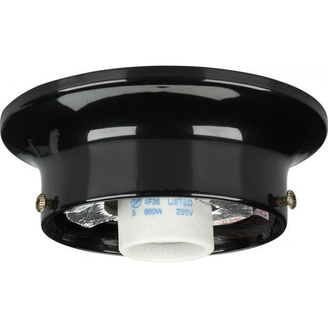 3-1/4" Wired Holder - Black Finish - Includes Hardware - 60W Max