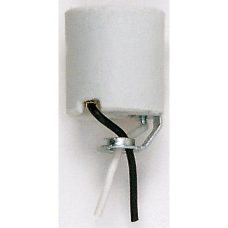 Keyless Porcelain Socket With Hickey - 10" Leads - Unglazed - 660W - 250V
