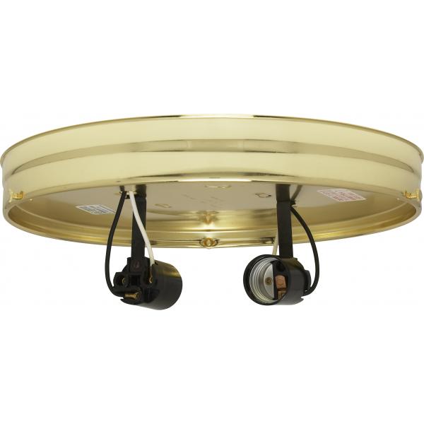 10" 2-Light Ceiling Pan - Brass Finish - Includes Hardware - 60W Max