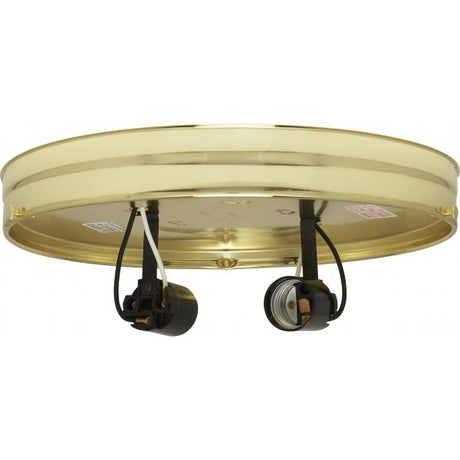 10" 2-Light Ceiling Pan - Brass Finish - Includes Hardware - 60W Max