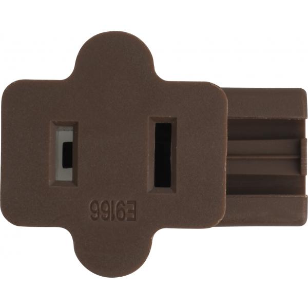 Female Slide Plug - Polarized - 18/2-SPT-1 - 6A-125V - Brown Finish
