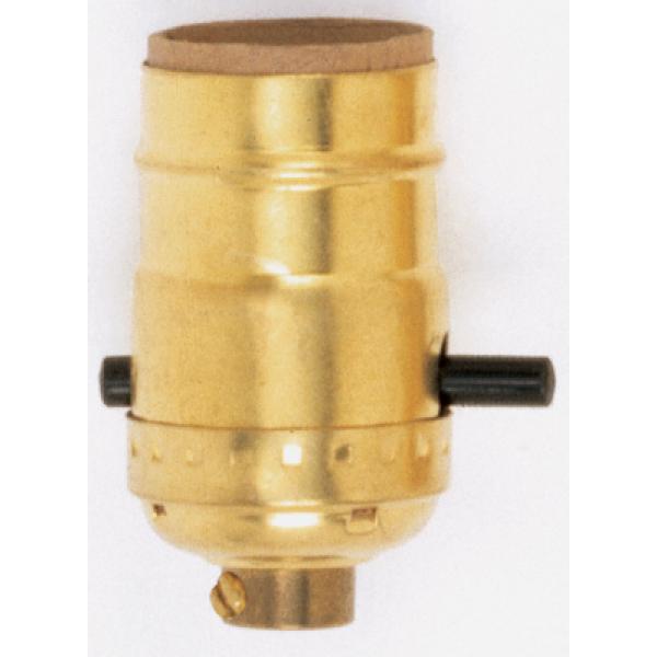 On-Off Push Thru Socket - 1/8 IPS - 3 Piece Stamped Solid Brass - Polished Nickel Finish - 660W - 250V - 250/10 Master