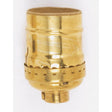 Short Keyless Socket - 1/8 IPS - 3 Piece Stamped Solid Brass - Polished Brass Finish - 660W - 250V - 250/10 Master