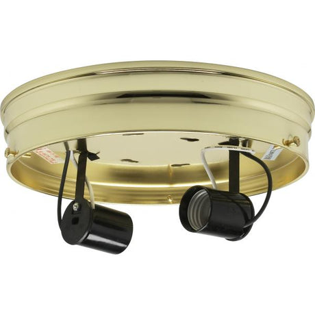 8" 2-Light Ceiling Pan - Brass Finish - Includes Hardware - 60W Max