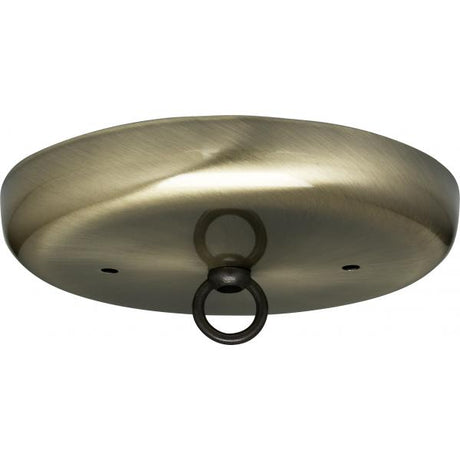 Contemporary Canopy Kit - Antique Brass Finish - 5" Diameter - 7/16" Center Hole - 2-8/32 Bar Holes - Includes Hardware - 10lbs Max