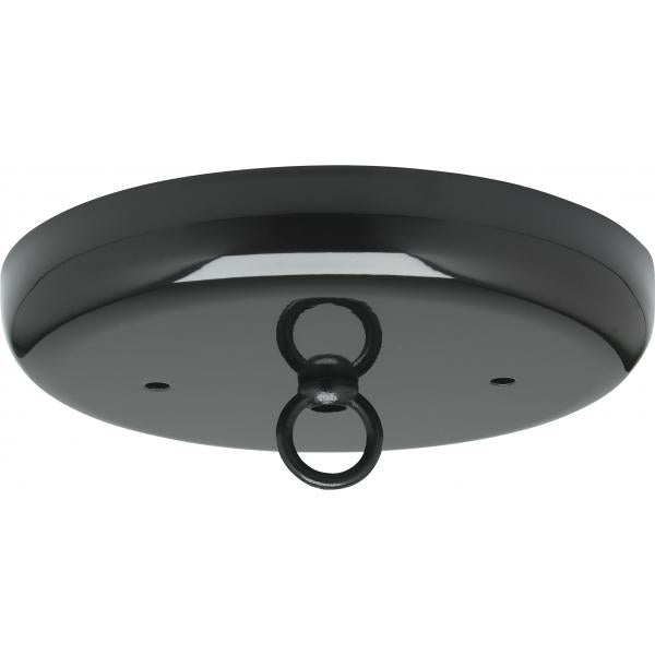 Contemporary Canopy Kit - Black Finish - 5" Diameter - 7/16" Center Hole - 2-8/32 Bar Holes - Includes Hardware - 10lbs Max