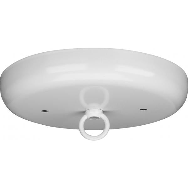 Contemporary Canopy Kit - White Finish - 5" Diameter - 7/16" Center Hole - 2-8/32 Bar Holes - Includes Hardware - 10lbs Max