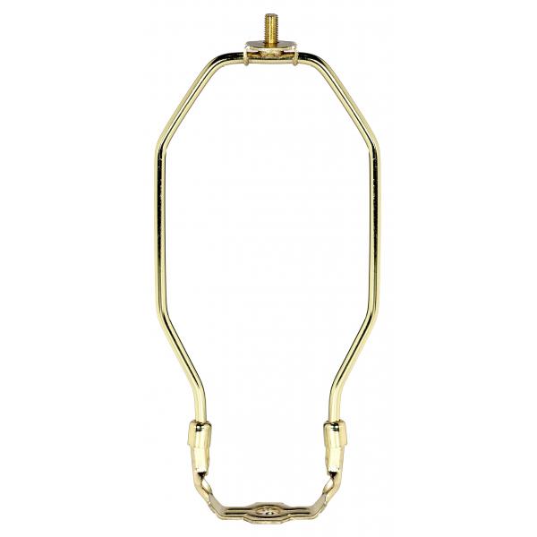 Heavy Duty Harp - Polished Brass Finish - 8" Height - 1/8 IP Saddle - 1/4-27 Thread - 125 Carton