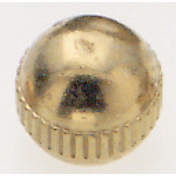 Brass Knob - 8/32 - Knurled - 3/8" Diameter - Burnished And Lacquered