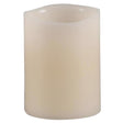 Everlasting Glow Bisque Vanilla Scent Wavy Edge Pillar Flameless Flickering Candle