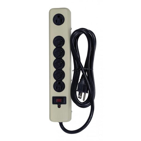6 Outlet Surge Strip - 6 Foot 14/3 SJT With Straight Plug - 300 Joules - 15A-120V - 1875W