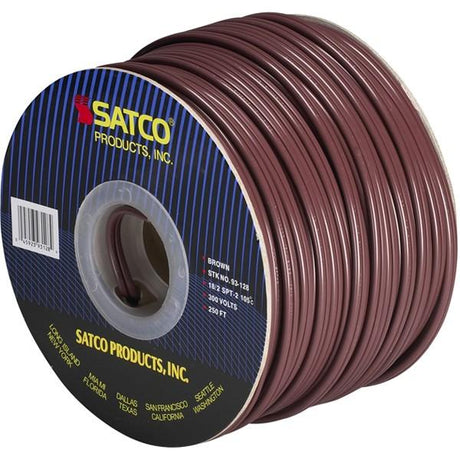 Lamp And Lighting Bulk Wire - 18/2 SPT-2 105C - 250 Foot/Spool - Brown