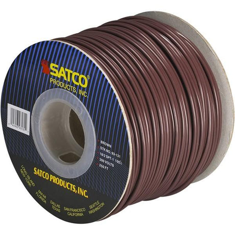 Lamp And Lighting Bulk Wire - 18/2 SPT-1 105C - 250 Foot/Spool - Brown