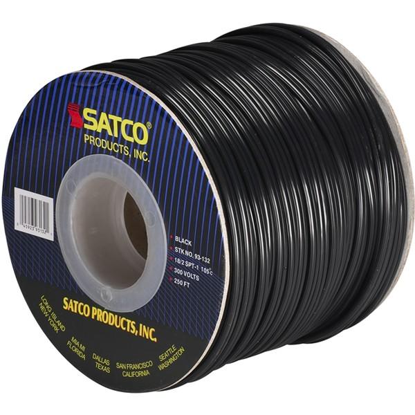 Lamp And Lighting Bulk Wire - 18/2 SPT-1 105C - 250 Foot/Spool - Black