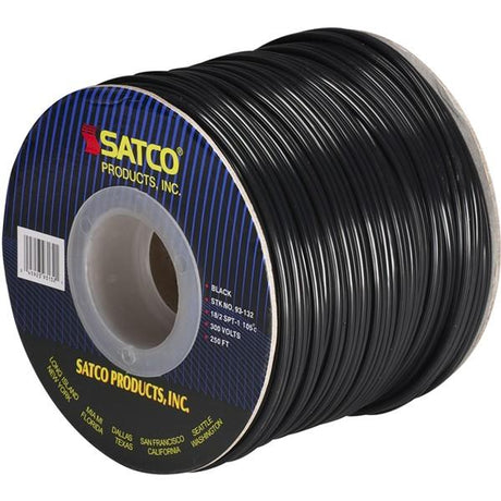Lamp And Lighting Bulk Wire - 18/2 SPT-1 105C - 250 Foot/Spool - Black