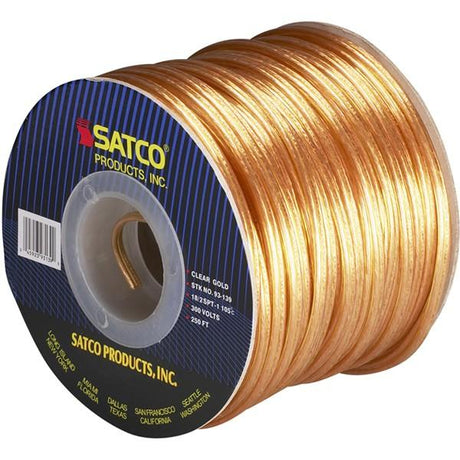 Lamp And Lighting Bulk Wire - 18/2 SPT-1 105C - 250 Foot/Spool - Clear Gold