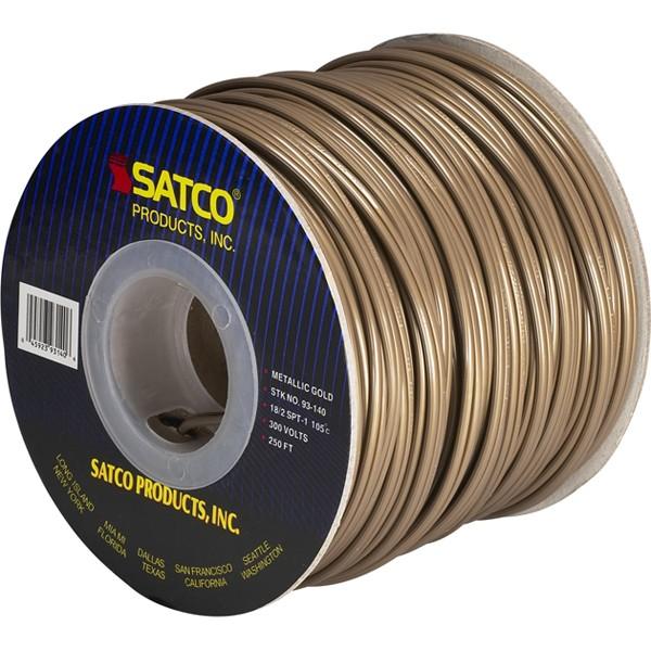 Lamp And Lighting Bulk Wire - 18/2 SPT-1 105C - 250 Foot/Spool - Metallic Gold