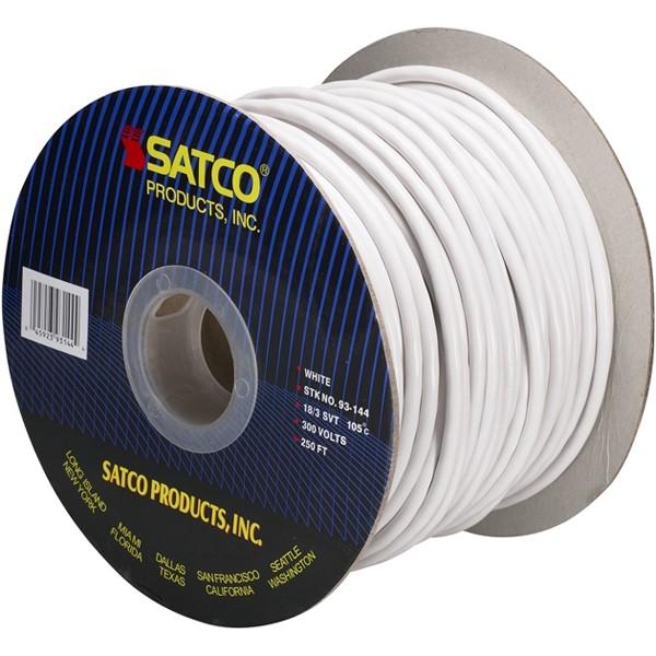 Pulley Bulk Wire - 18/3 SVT 105C Pulley Cord - 250 Foot/Spool - White