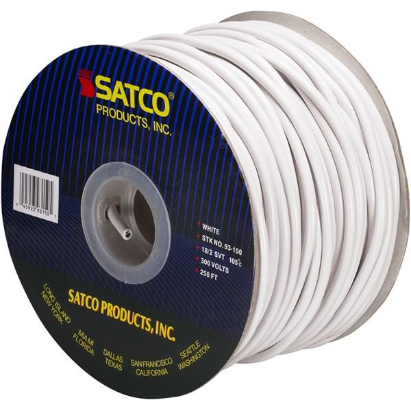 Pulley Bulk Wire - 18/2 SVT 105C Pulley Cord - 250 Foot/Spool - White