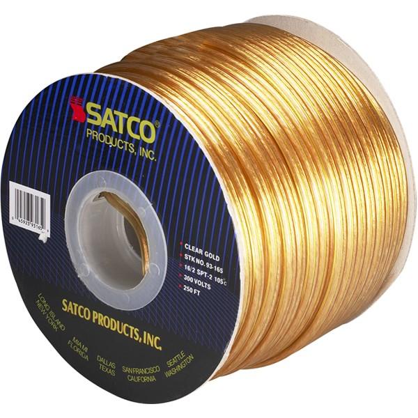 Lamp And Lighting Bulk Wire - 16/2 SPT-2 105C - 250 Foot/Spool - Clear Gold