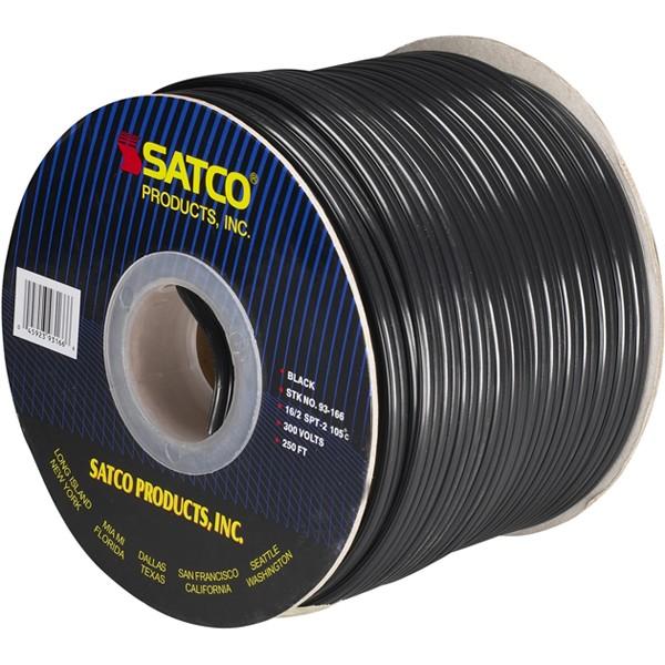 Lamp And Lighting Bulk Wire - 16/2 SPT-2 105C - 250 Foot/Spool - Black