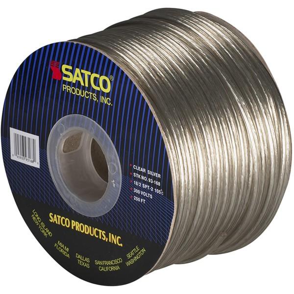 Lamp And Lighting Bulk Wire - 18/2 SPT-2 105C - 250 Foot/Spool - Clear Silver