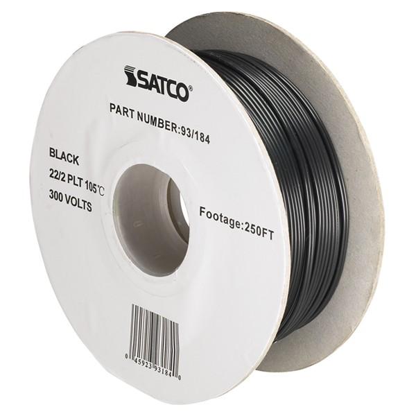 Lamp And Lighting Bulk Wire - 22/2 SPT-1 105C - 250 Foot/Spool - Black