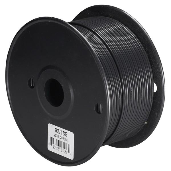 Lamp And Lighting Bulk Wire - 20/2 SPT-1 105C - 250 Foot/Spool - Black