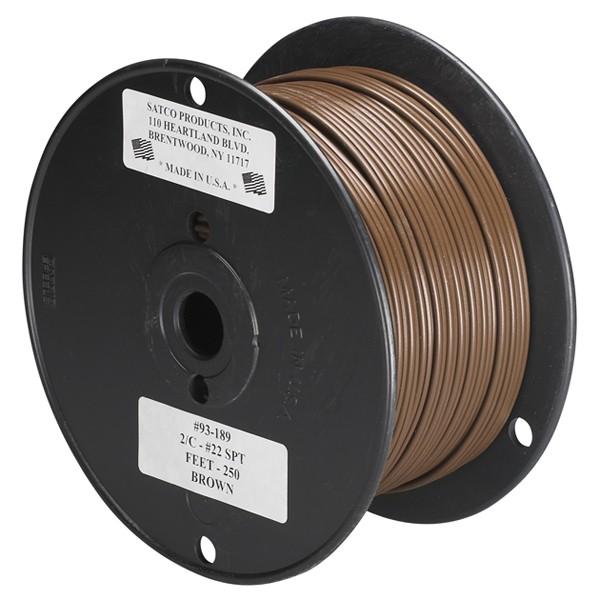 Lamp And Lighting Bulk Wire - 22/2 SPT-1 105C - 250 Foot/Spool - Brown